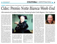 CRONACHE - Cidec: Premio Notte Bianca Week-End
