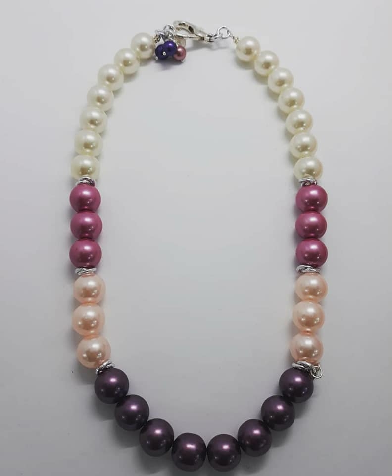 Collana perle viola