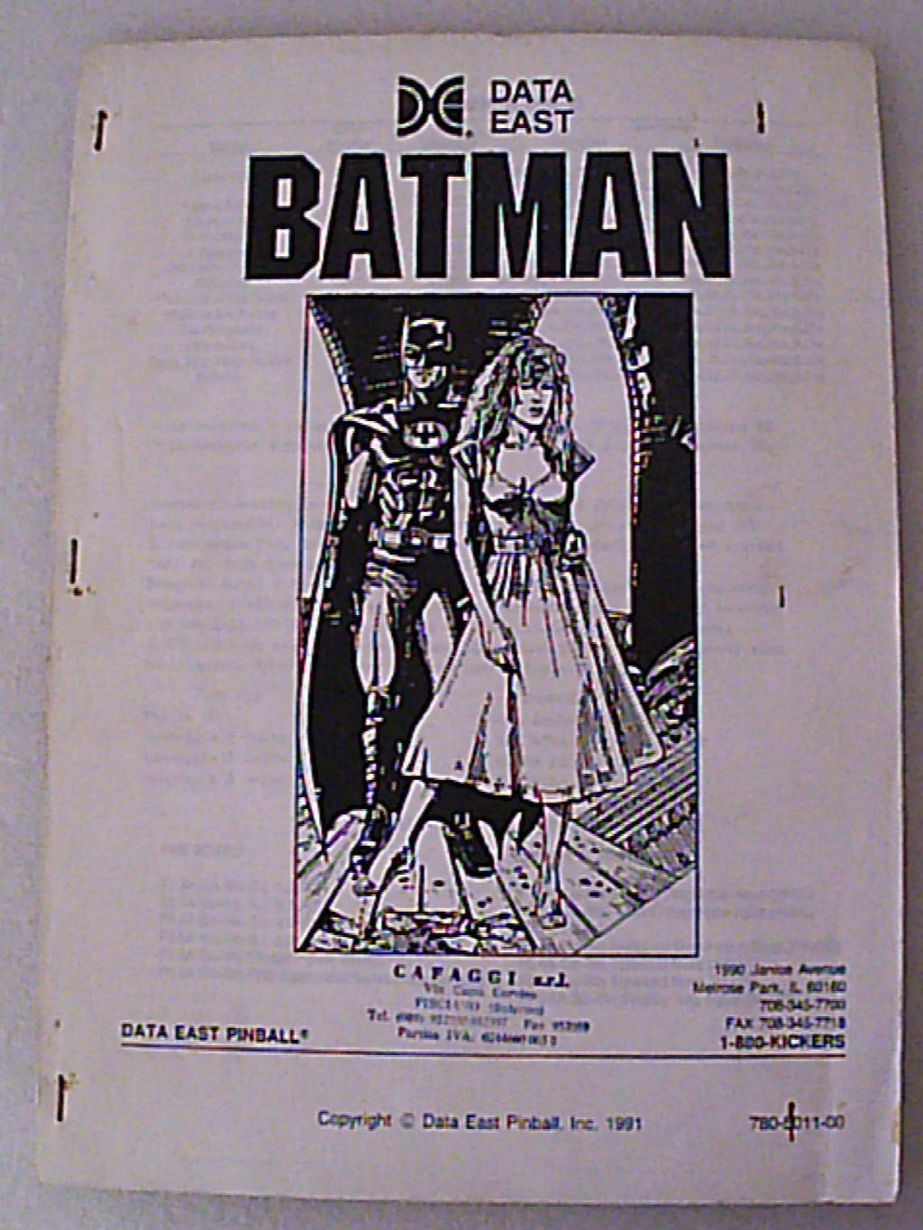 MANUALE FLIPPER BATMAN DATA EAST