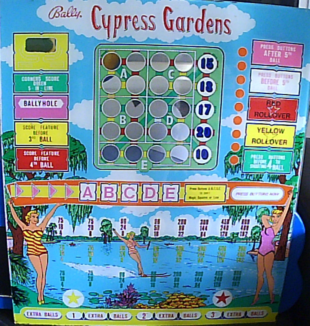VETRO VINTAGE PER BINGO BALLY CYPRESS GARDEN