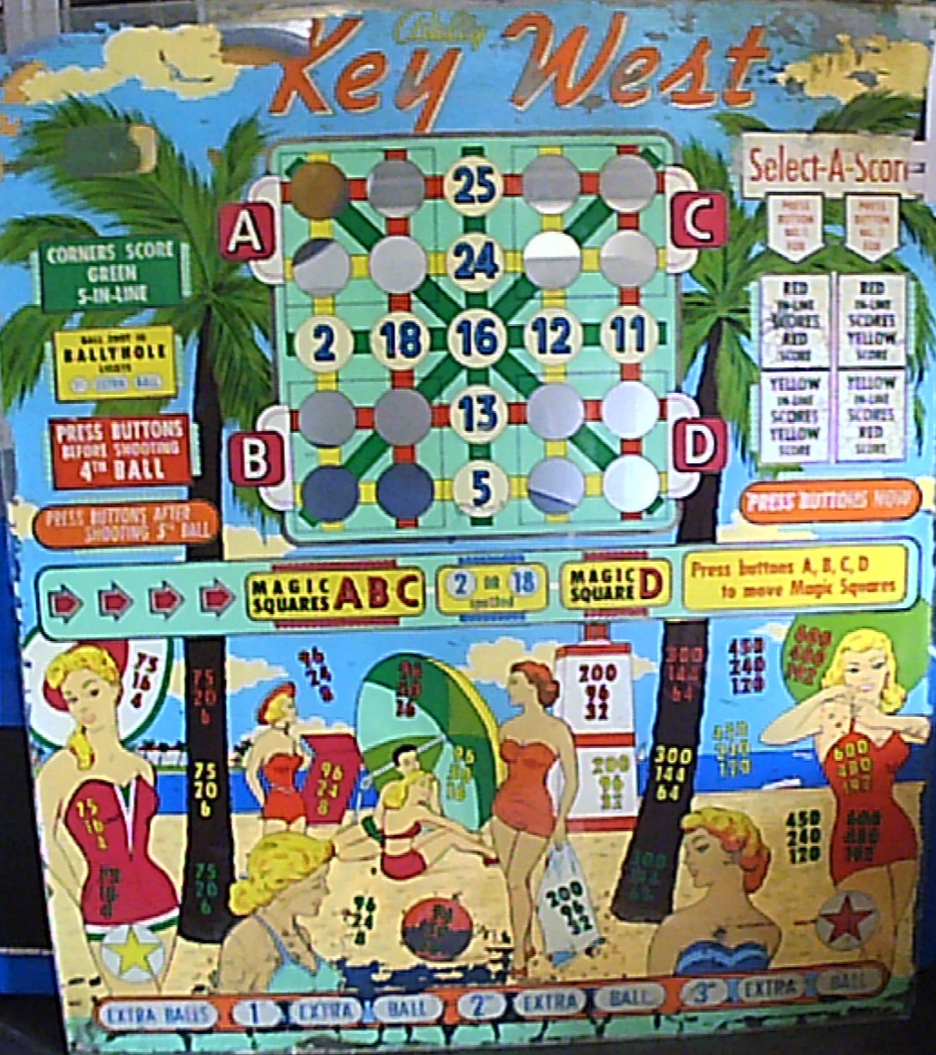 VETRO VINTAGE PER BINGO BALLY KEY WEST