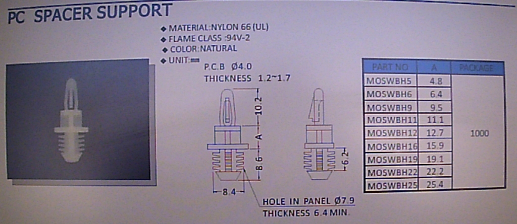 DISTANZIALE IN NYLON KIT 10 PZ.
