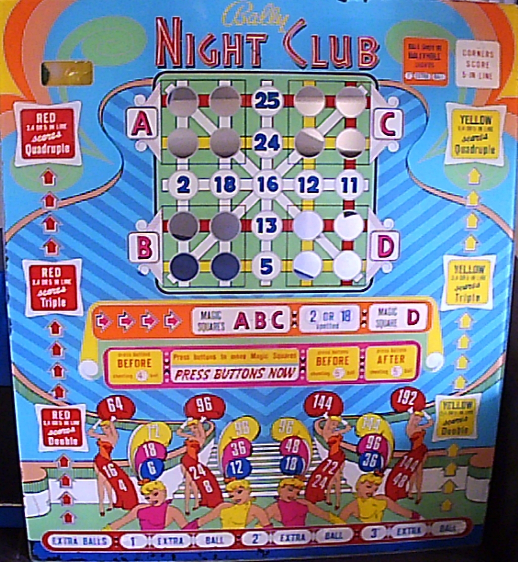 VETRO VINTAGE PER BINGO BALLY NIGHT CLUB