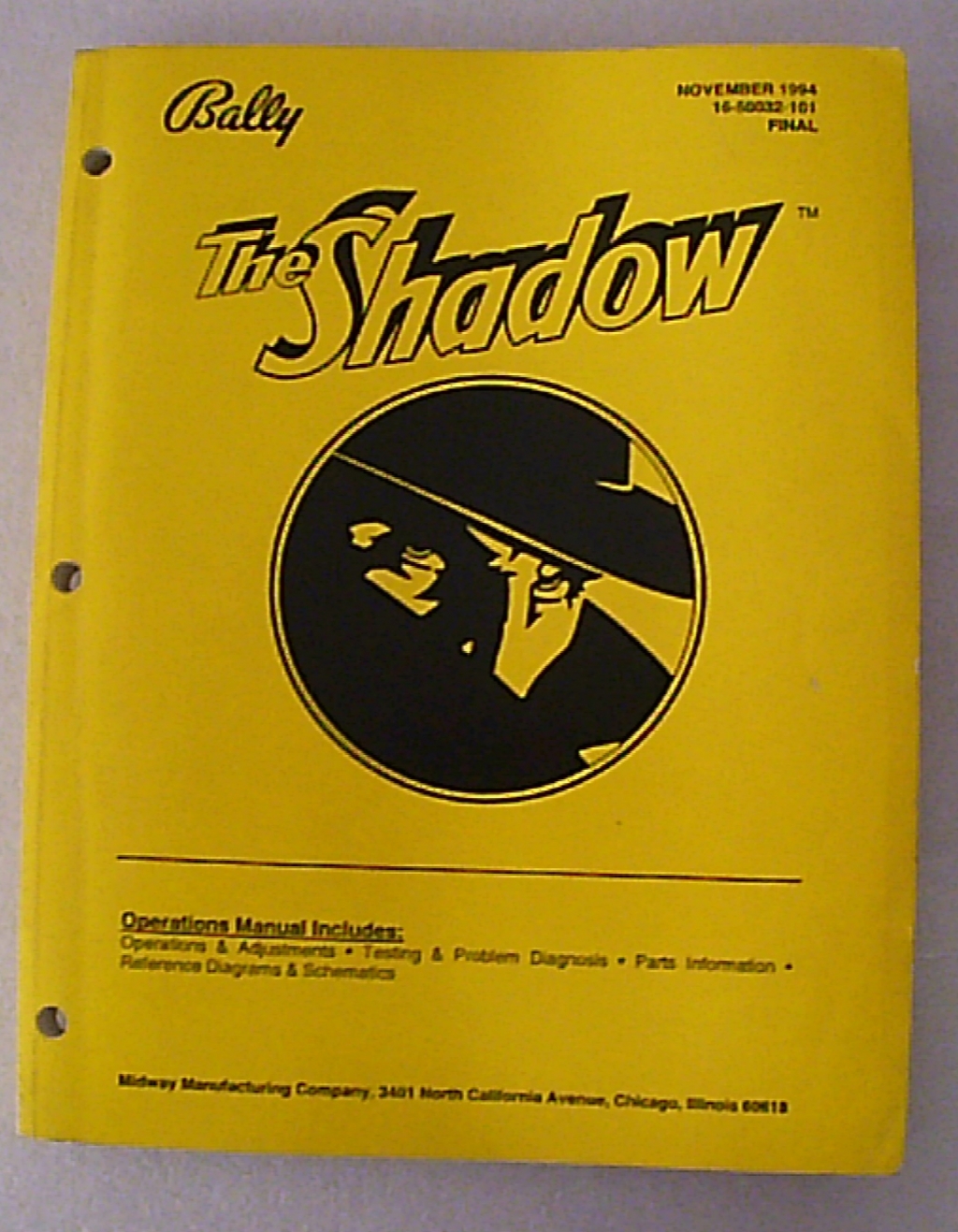 MANUALE FLIPPER THE SHADOW BALLY