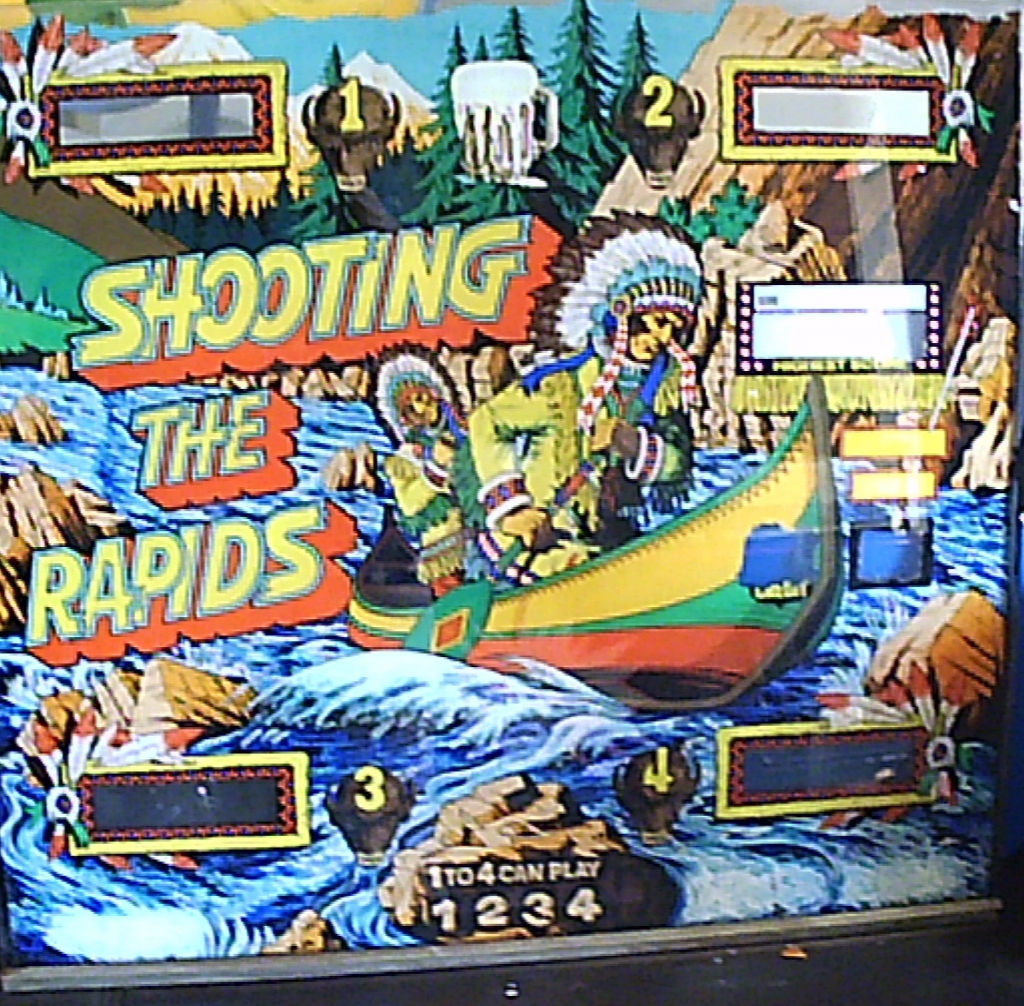 FLIPPER VETRO VINTAGE ZACCARIA SHOOTING THE RAPIDS