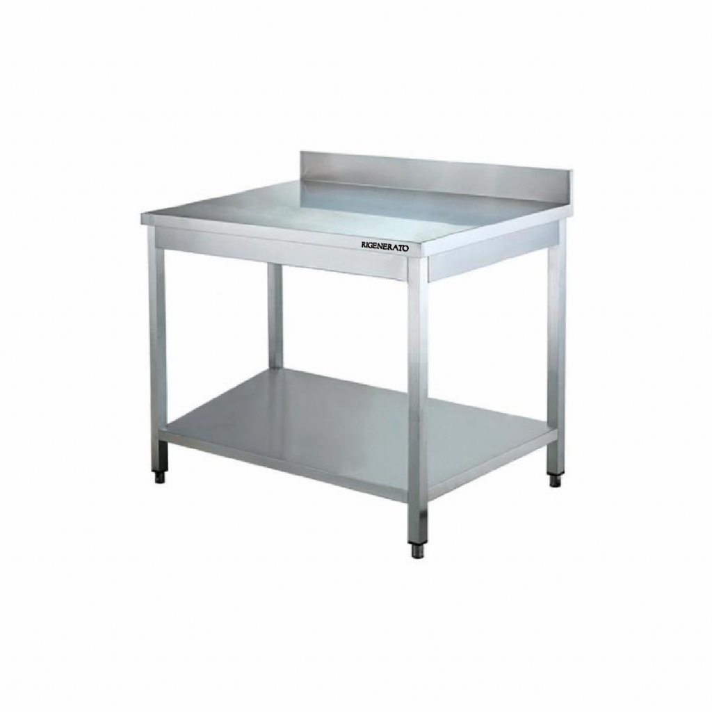 TAVOLO DA LAVORO CON ALZATINA  IN ACCIAIO INOX 304