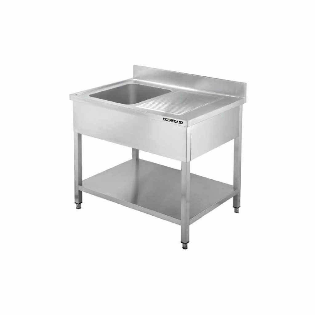 LAVELLO UNA VASCA CON SGOCCIOLATOIO IN ACCIAIO INOX 304
