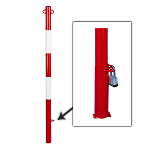 PALETTO PARAPEDONALE SFILABILE BIANCO/ROSSO - Ø 60mm