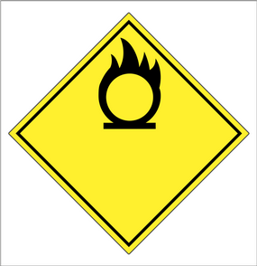 COMBURENTI O PEROSSIDI ORGANICI MAT.: PVC ADESIVO     DIM. [cm]: 10x10