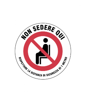 NON SEDERE QUI - GRAFICA PER SEDUTA O DA PAVIMENTO (kit da 6 pz.)