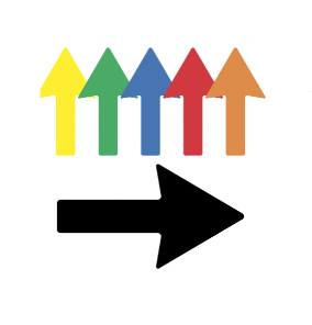FRECCIA INDICAZIONE PERCORSO - GRAFICA DA PAVIMENTO (kit da 10 pz.)