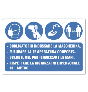 CARTELLO COMBINATO REGOLE ANTICOVID-19