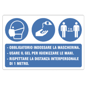 CARTELLO COMBINATO REGOLE ANTICOVID-19