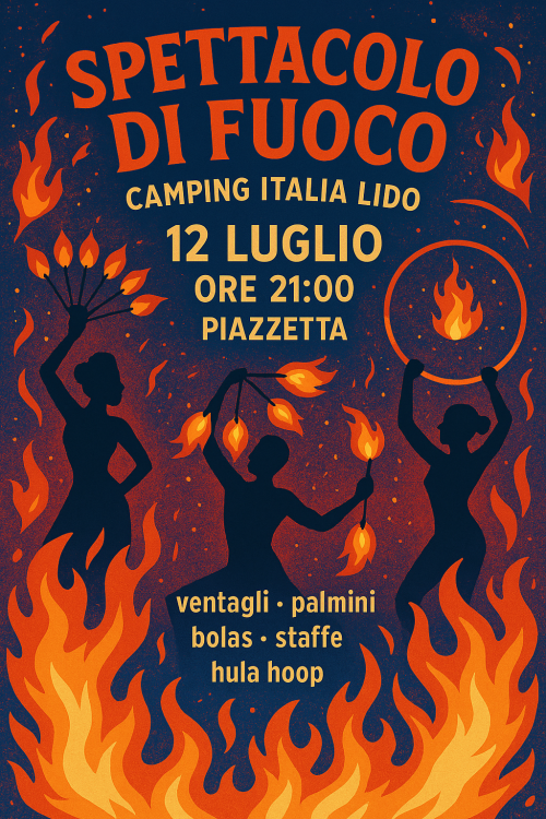 SPETTACOLO DI FUOCO@CAMPING ITALIA LIDO