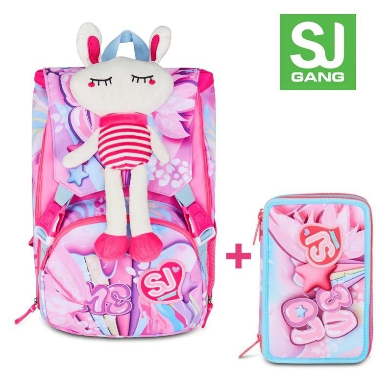 ZAINO ESTENSIBILE BIG SEVEN SJ GANG PLUSHY RABBIT + ASTUCCIO 3 ZIP