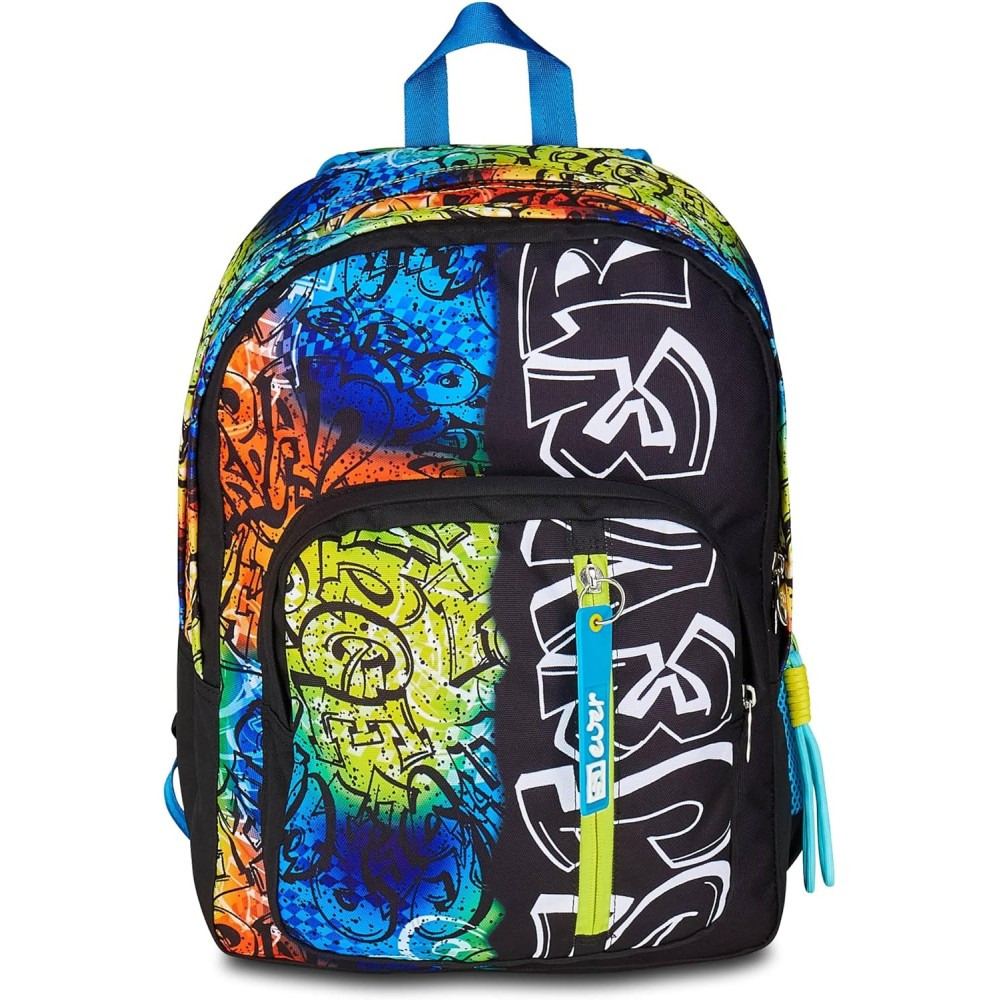 Seven | SJ GANG STYLE JAM GANG Zaino Scuola Zaino Doppio Scomparto SJ Ever, Multicolore, Zaino Doppio Scomparto e Tasca per Borraccia