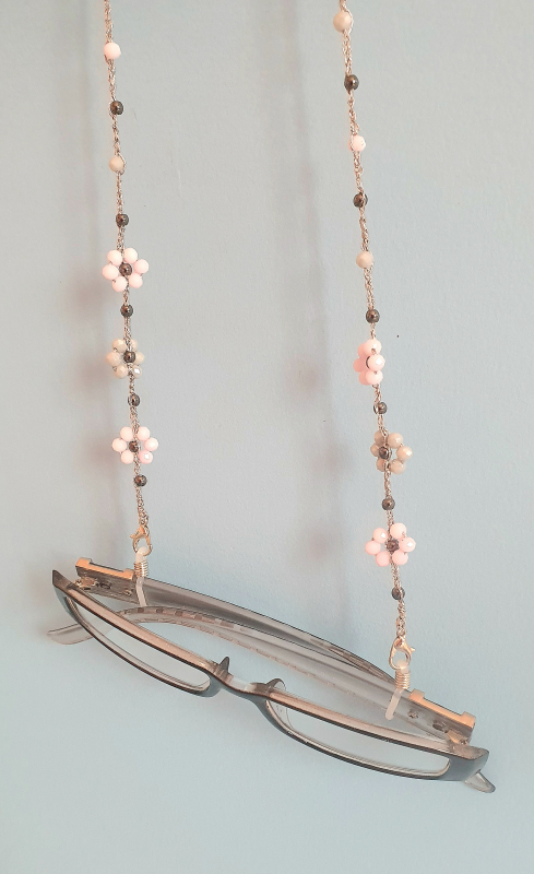 Catenina per occhiali "ROSA GRIGIO"