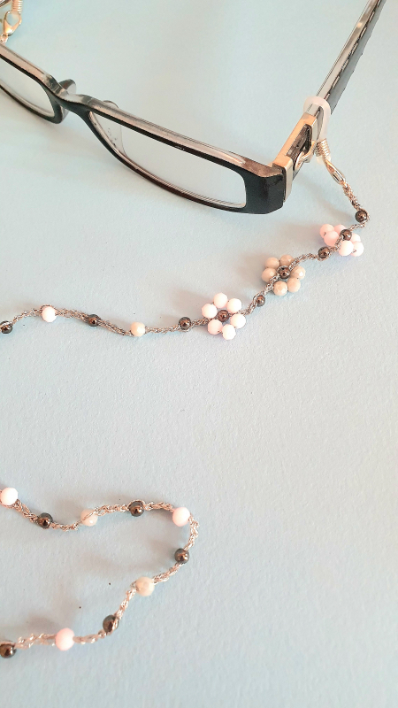 Catenina per occhiali "ROSA GRIGIO"