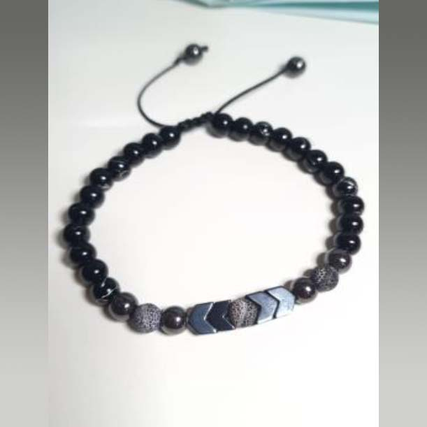 Bracciale uomo con pietra ematite Bracciale uomo con pietra ematite