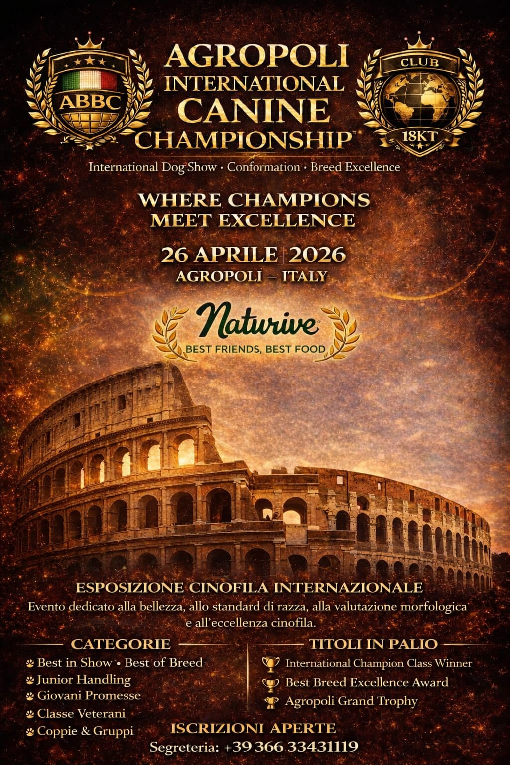 Iscrizione per 2 cani 70 eur (35 eur a cane ) GAZEBO 70 EURO