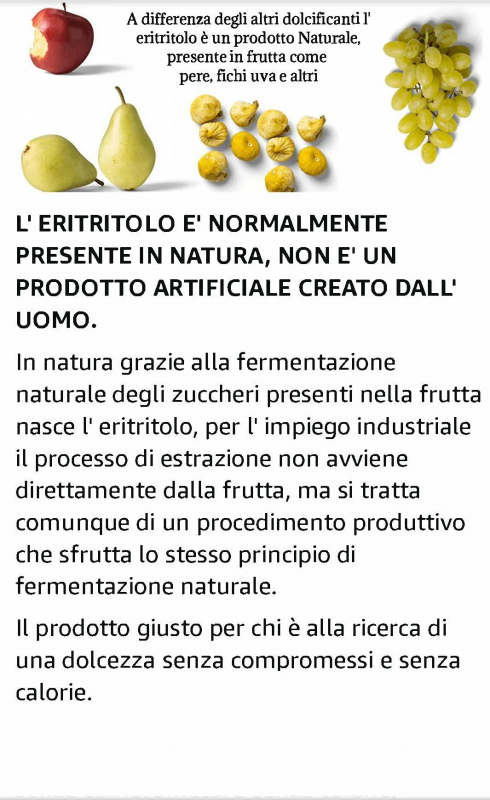 Dolcificante Naturale ERITRITOLO kg. 1 Nutrirsi dolcezza senza calorie