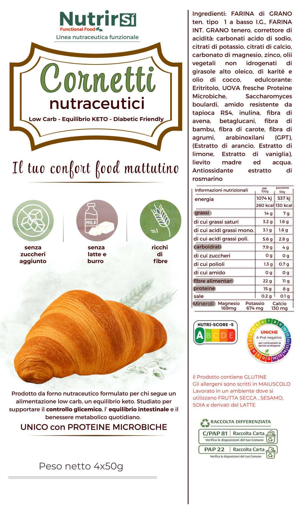 Cornetto Nutraceutico low carb proteico