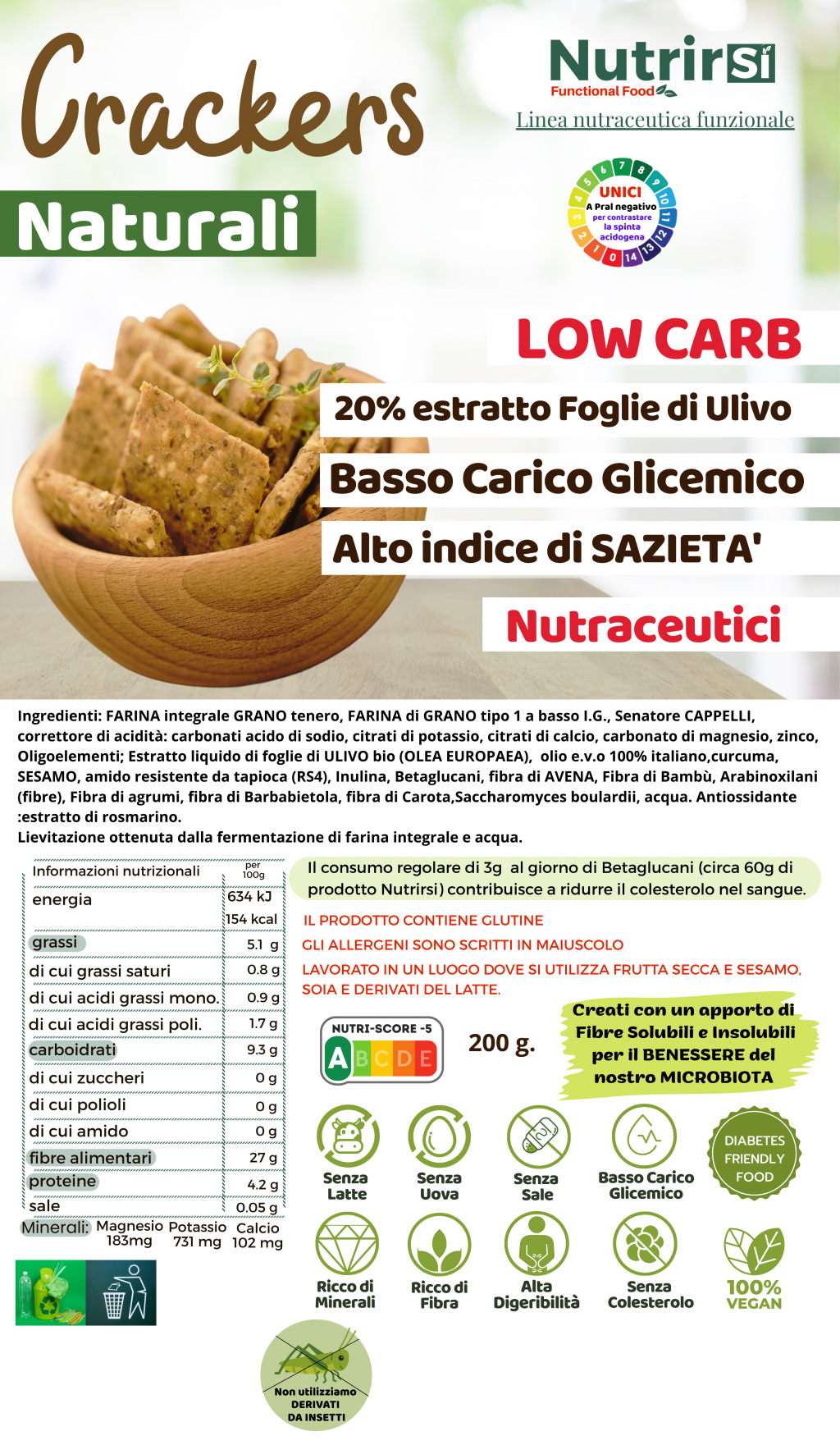 NutriCracker Naturali Nutraceutici, a Basso Carico Glicemico ad Alta Digeribilità