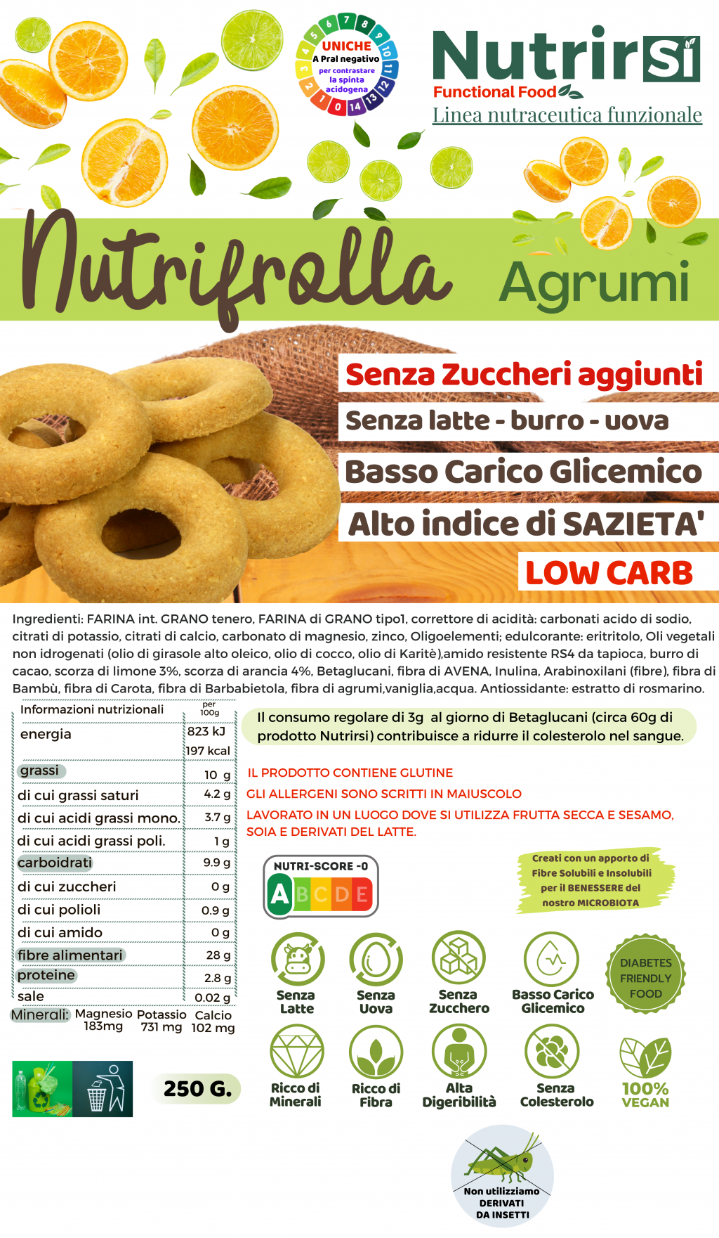 Nutrifrolla - Biscotti agli Agrumi a basso carico glicemico