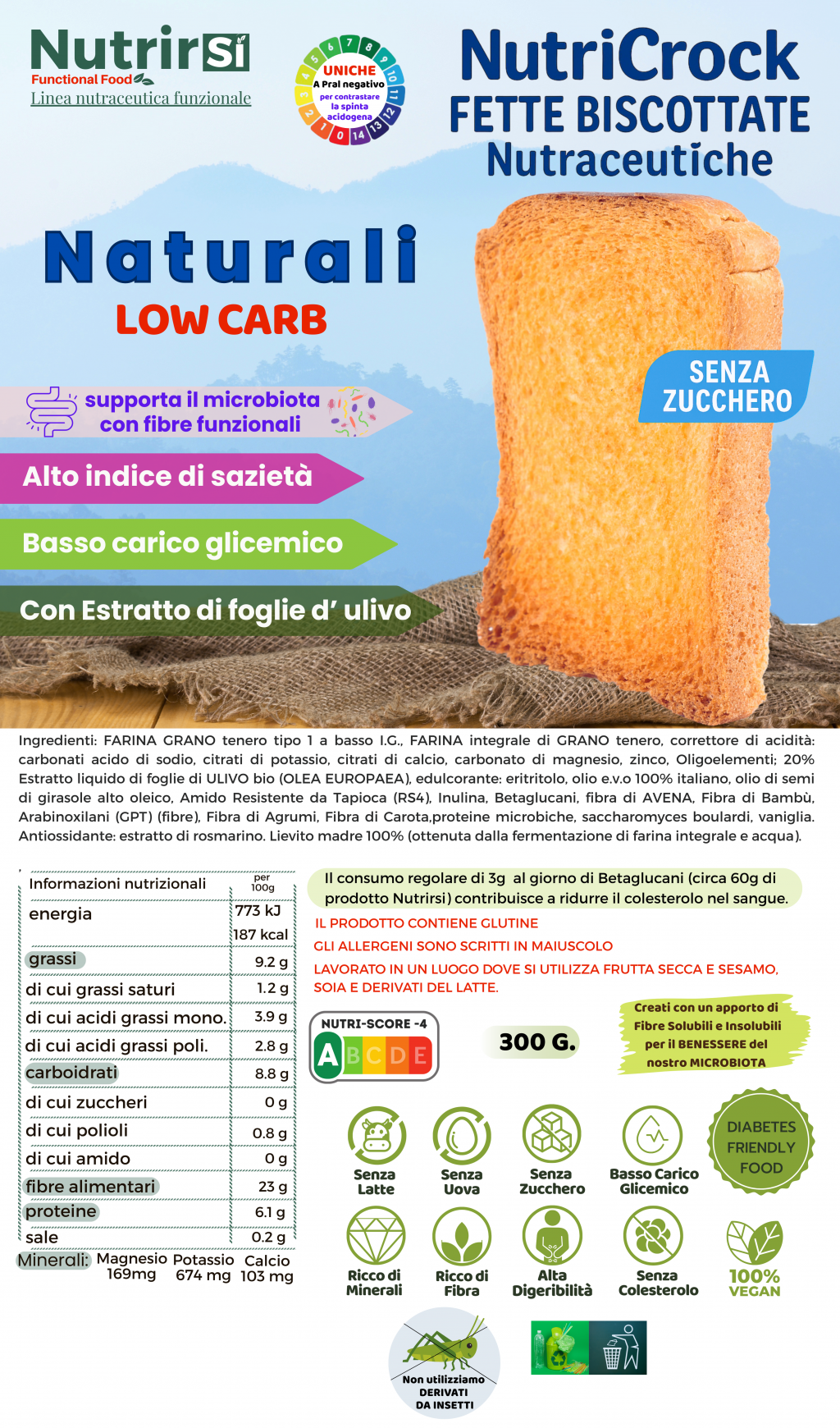 Fette Biscottate basso carico glicemico effetto alcalinizzante, per contrastare la spinta acidogena