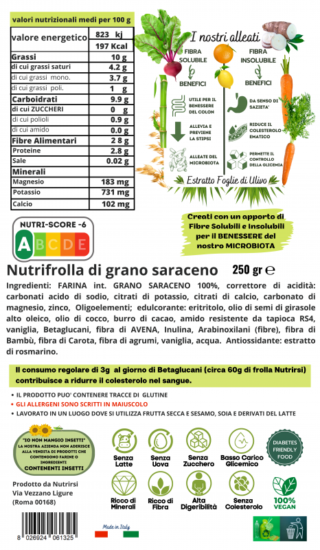 Nutrifrolla - Biscotti Nutraceutici di Grano Saraceno a Basso Carico Glicemico